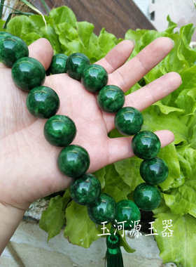 天然翡翠铁龙生绀青手持车挂念珠