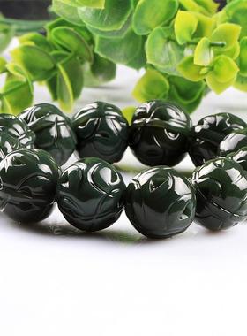 和田玉核桃手串珠宝送礼物青玉