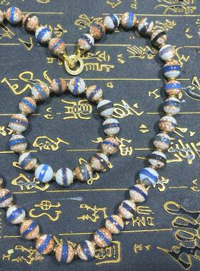 天然老玛瑙圆珠一线天珠手链项链