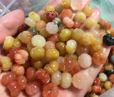 diy天然金丝玉南瓜手串散珠