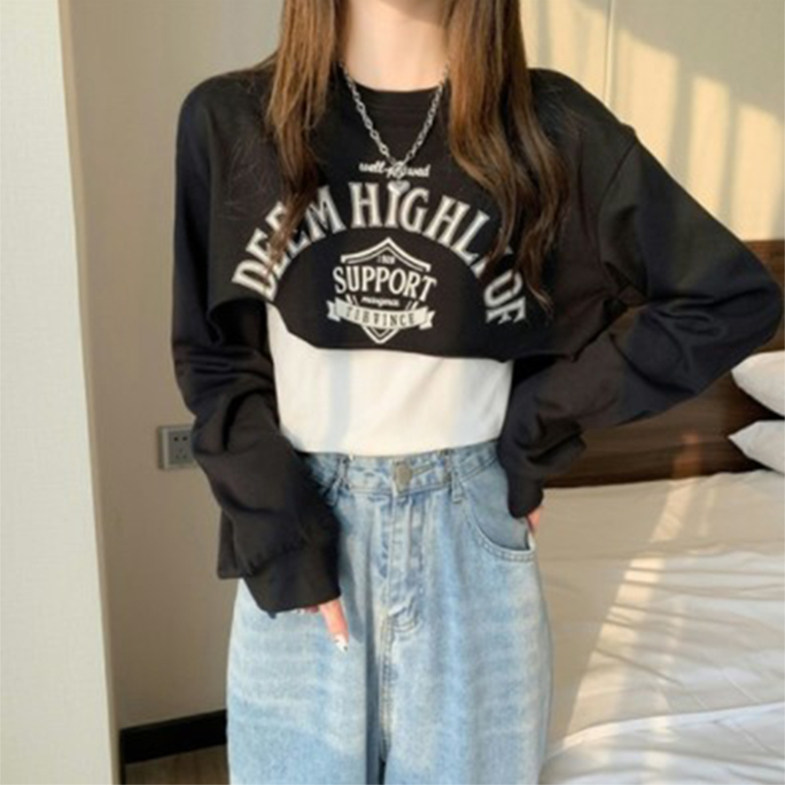 配高腰裤 运动裤 工装裤搭配的上衣帅气女生嘻哈爵士短款露脐t恤