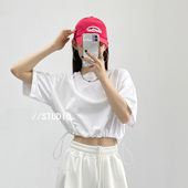 欧美女装 辣妹穿搭爵士跳舞jazz衣服泫雅ins风女团练习室短款 上衣