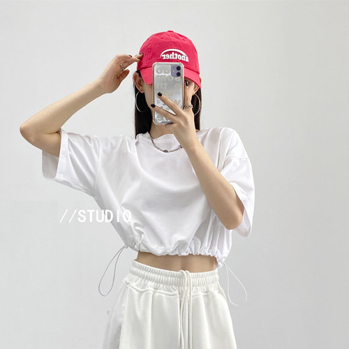 短款露脐短袖T恤女上衣服潮