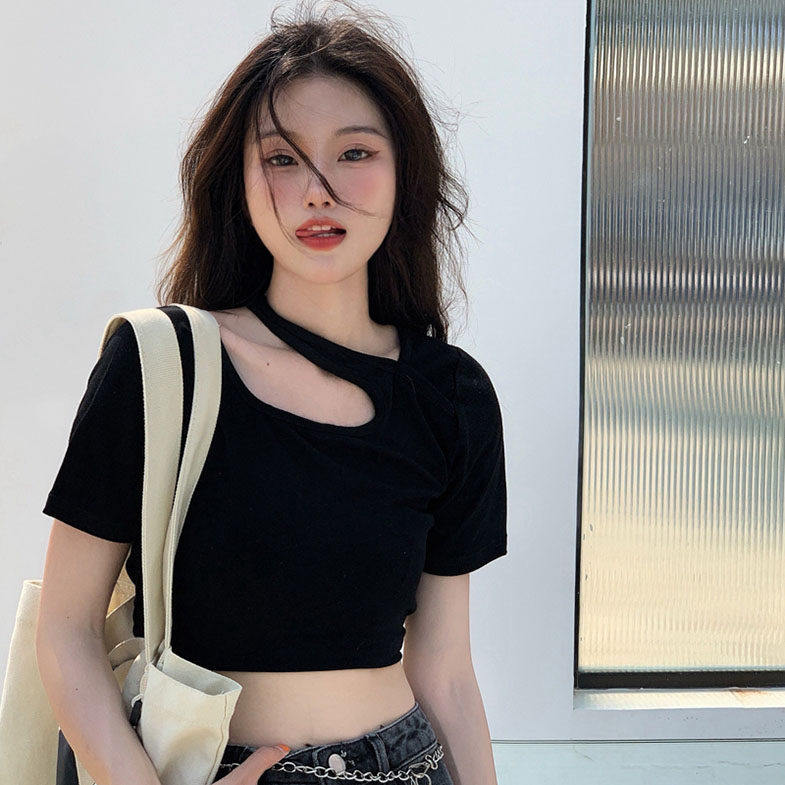 性感蹦迪女装夏短款露脐上衣服帅气酷女孩穿搭甜酷辣妹风爵士跳舞