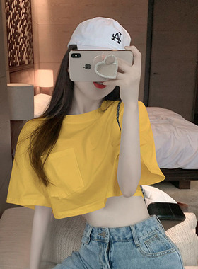 爵士舞服装韩舞演出服露脐上衣嘻哈风格跳舞宽松jazz女装舞蹈服夏