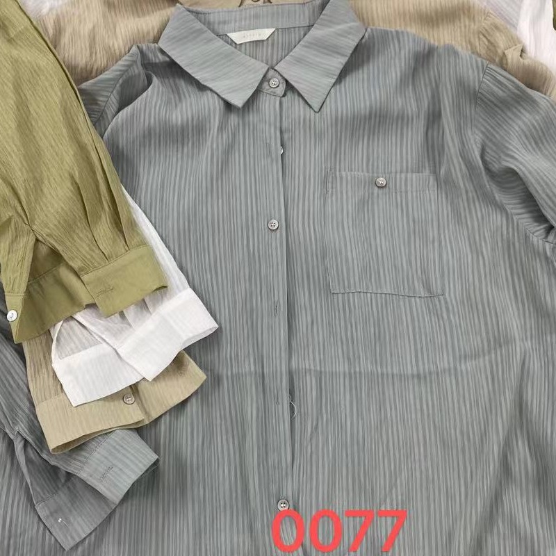 0077 设计感衬衫女2025秋季新款长袖衬衣宽松外套 强明女装