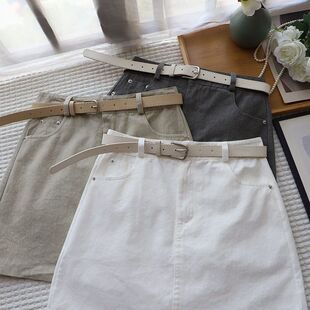 高腰简约半身裙防走光包臀短裙配腰带3700强明女装 2025夏季 新韩版