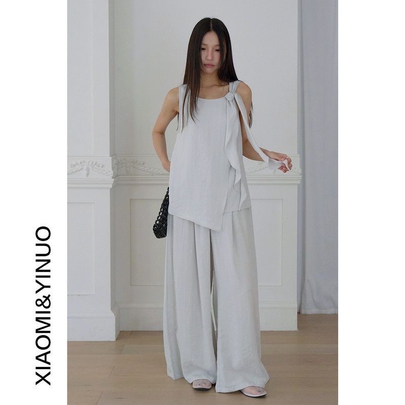 【欧凡】设计感系带蝴蝶结背心