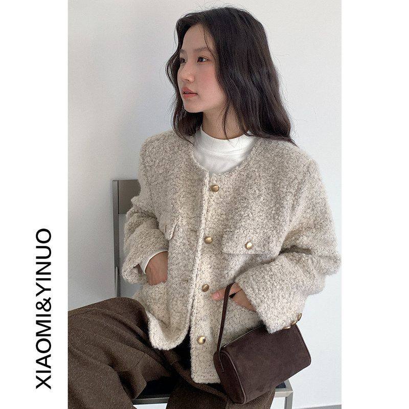 高级感小香风短款粗花呢子外套女装冬季显瘦穿搭上衣9507强明女装