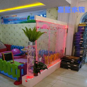 大型水幕墙屏风 流水气泡墙 亚克力水帘鱼缸水族箱玄关隔断可定制