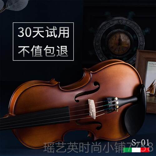 正品雅卡萨手工小提琴初者纯实木级全专实木业自学教学学成人儿童