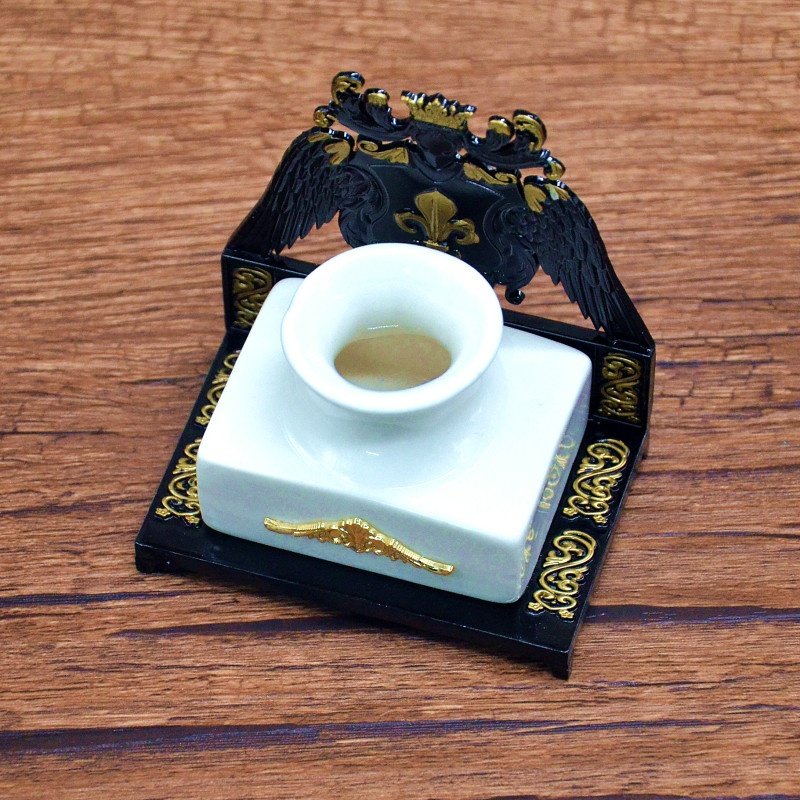 正品新款铜蝶隶书描红古银色咖啡金砚台 书法用墨水缸玻璃蘸水笔