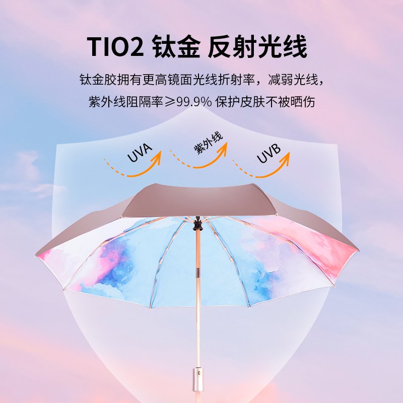 正品TTK双层全自动太阳伞女防晒防紫外线遮阳伞晴雨两用2021新款