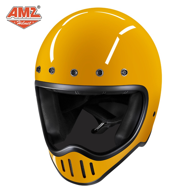 正品AMZ重机车头盔男全覆式四季通用安全帽个性酷玻璃钢全盔