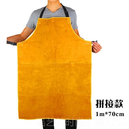 正品牛皮围裙火花无电焊防厚防护服劳保袖工作服加隔热阻燃牛皮围