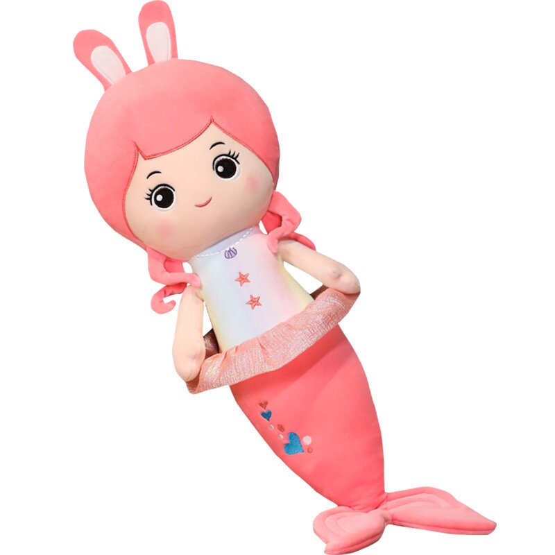 正品美人鱼公仔毛绒玩具女生床上睡觉抱枕人鱼公主布娃娃玩偶女生