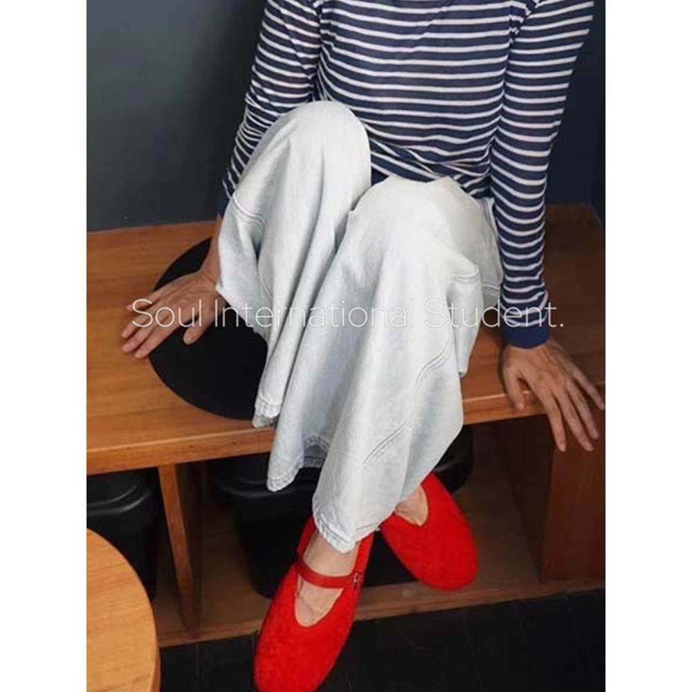 平底加绒玛丽珍鞋女灰姑娘羊皮毛一体一脚蹬鞋红色毛毛鞋,女鞋,玛丽珍鞋,淘宝优惠券,粉丝福利购,淘宝优惠卷