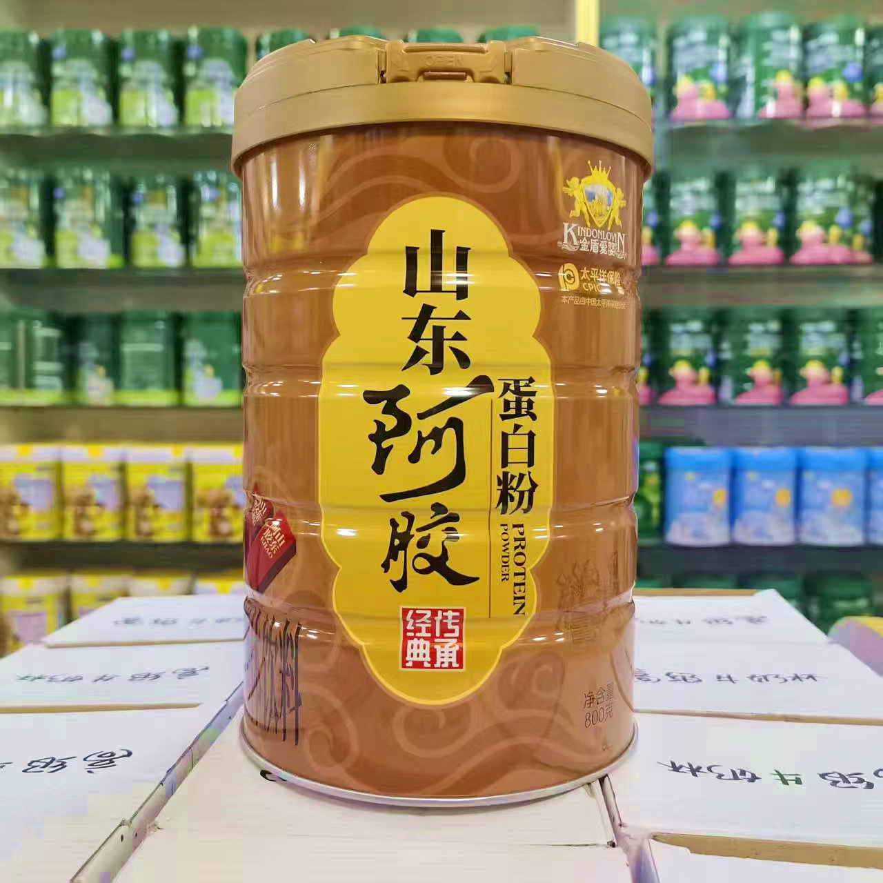 进店咨询 金盾爱婴山东阿胶蛋白粉800克罐装低脂高蛋白质含量