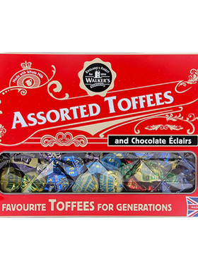 英国进口walker's沃尔克斯太妃糖巧克力夹心什锦味喜糖礼盒夹心
