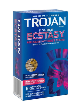 美国造TROJAN Ecstasy DOUBLE避孕套1/10片内仿真润滑外助情润滑