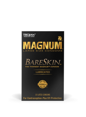 美国造TROJAN Magnum BARESKIN特大号超超薄避孕套1/10片阔度60mm