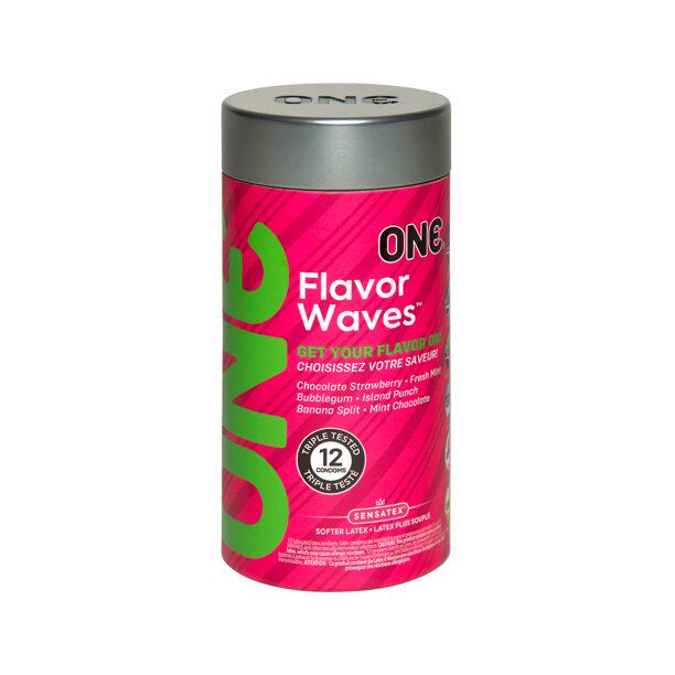 美国进口ONE Flavor Wave 6种彩色果味口交套安全套单片/12片