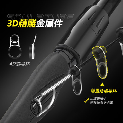 长节滑漂矶竿3/5/7号大物鱼竿矶钓竿套装大导环滑漂竿抛竿碳素