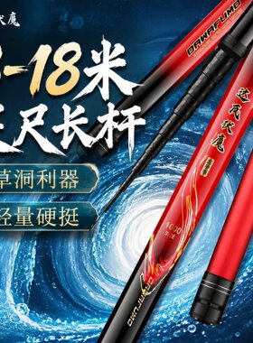 长杆19调鱼竿青鱼鲟鱼高碳大物鱼竿巨物台钓竿鲢鳙专用超轻硬手竿