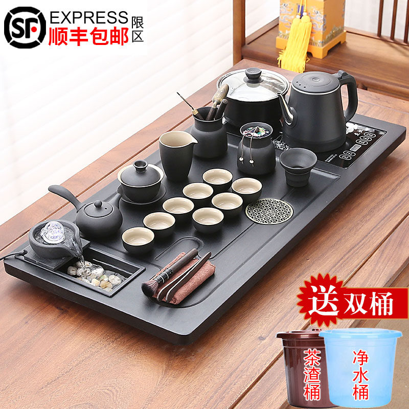 2025茶盘陶瓷茶具套组全自动底部上水防烫烧水壶一体茶台家用客厅