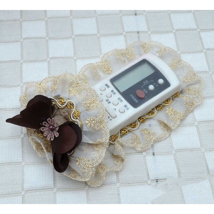 高档透明蕾丝布艺遥控器罩保护套电视机机顶盒空调遥控器套