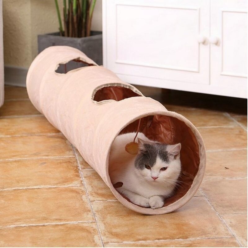 猫咪玩具隧道滚地龙迷宫可折叠拼接猫窝帐篷宠物用品四季款式包邮