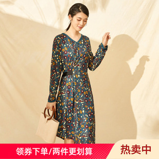 款 通勤文艺不规则裙摆显瘦连衣裙DELDL409秒杀 新款 依伽依佳冬季