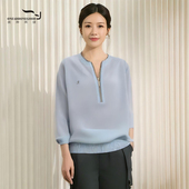 直筒文艺优雅百搭纯色针织衫 依伽依佳2025新款 夏季 上衣女WWXZ035