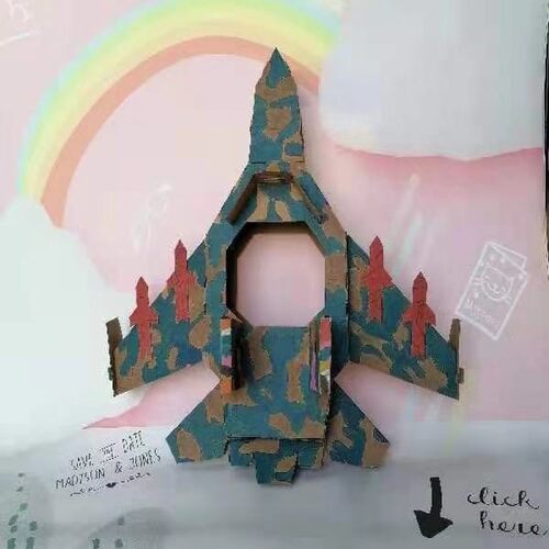 儿童飞机diy涂鸦手工可穿战斗机