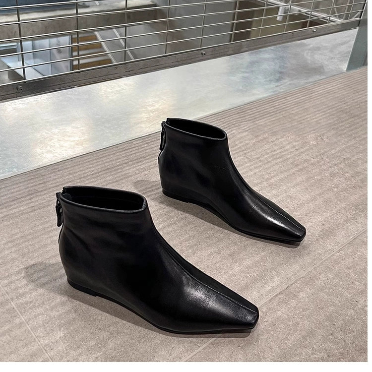 2025新款小个子厚底增高英伦风短靴女秋季时尚松糕套筒瘦瘦靴法式,女鞋,弹力靴/袜靴,淘宝优惠券,粉丝福利购,淘宝优惠卷