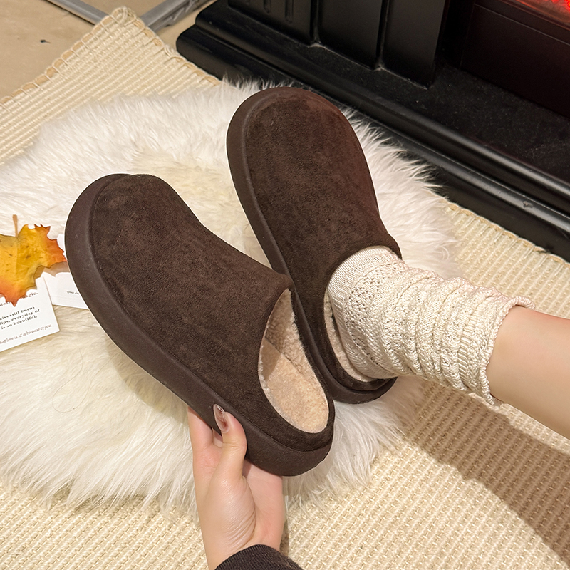 加绒保暖勃肯鞋女包头拖鞋一脚蹬