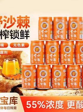 云中紫塞280ml*12罐装沙棘汁饮料山西大同特产生榨沙棘补充VC果汁