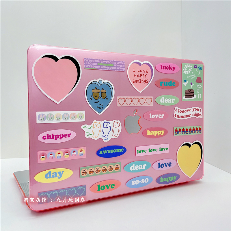 ins英文爱心适用macbook保护壳