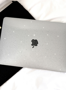 透明闪粉满天星适用macbookair保护壳2020防摔m1苹果笔记本macbookpro13寸保护套macbookair15/pro16黑色外壳