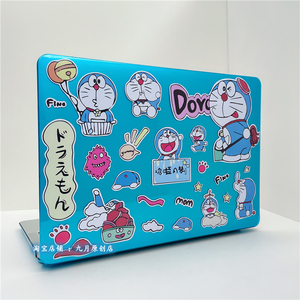 卡通哆啦A梦适用macbookair保护壳2020防摔m1苹果笔记本macbookpro13寸保护套macbookpro15/16寸水晶蓝色外壳