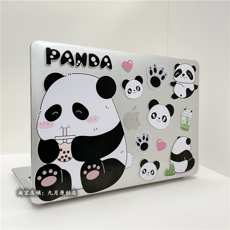 卡通奶茶熊猫适用macbook保护壳