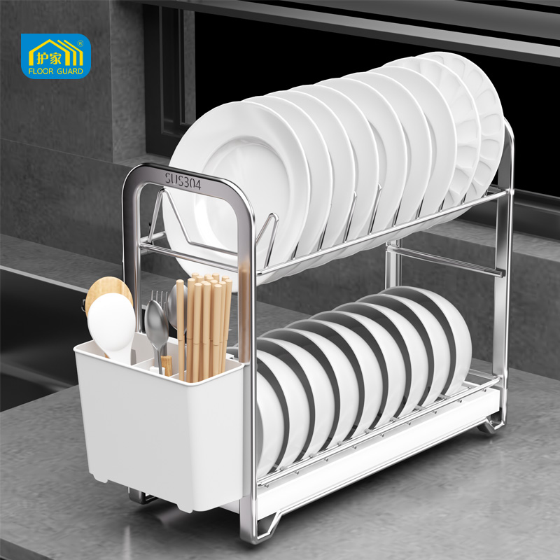 护家304不锈钢沥水碗架