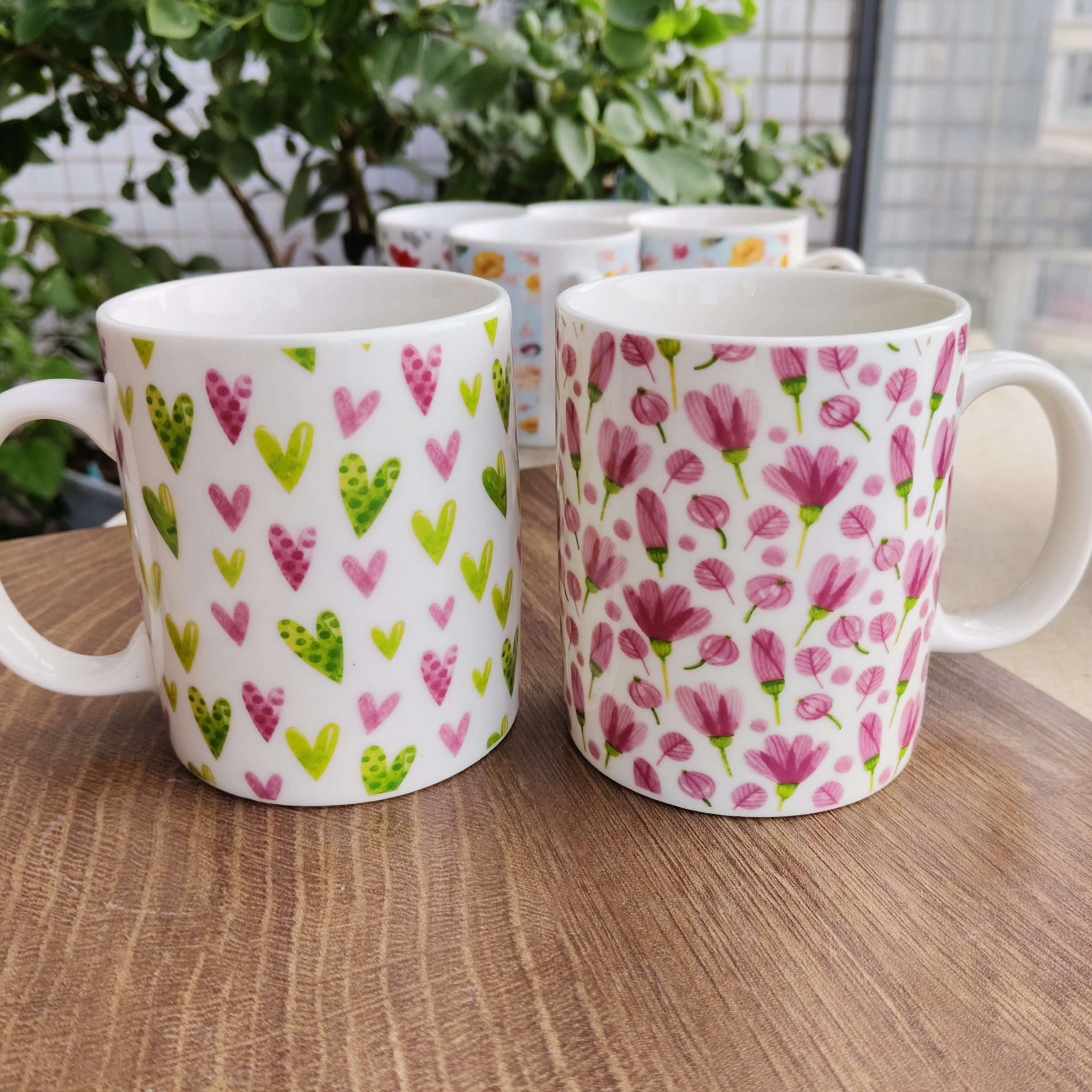 300-320ml 精美陶瓷心型马克杯水杯外贸陶瓷杯子