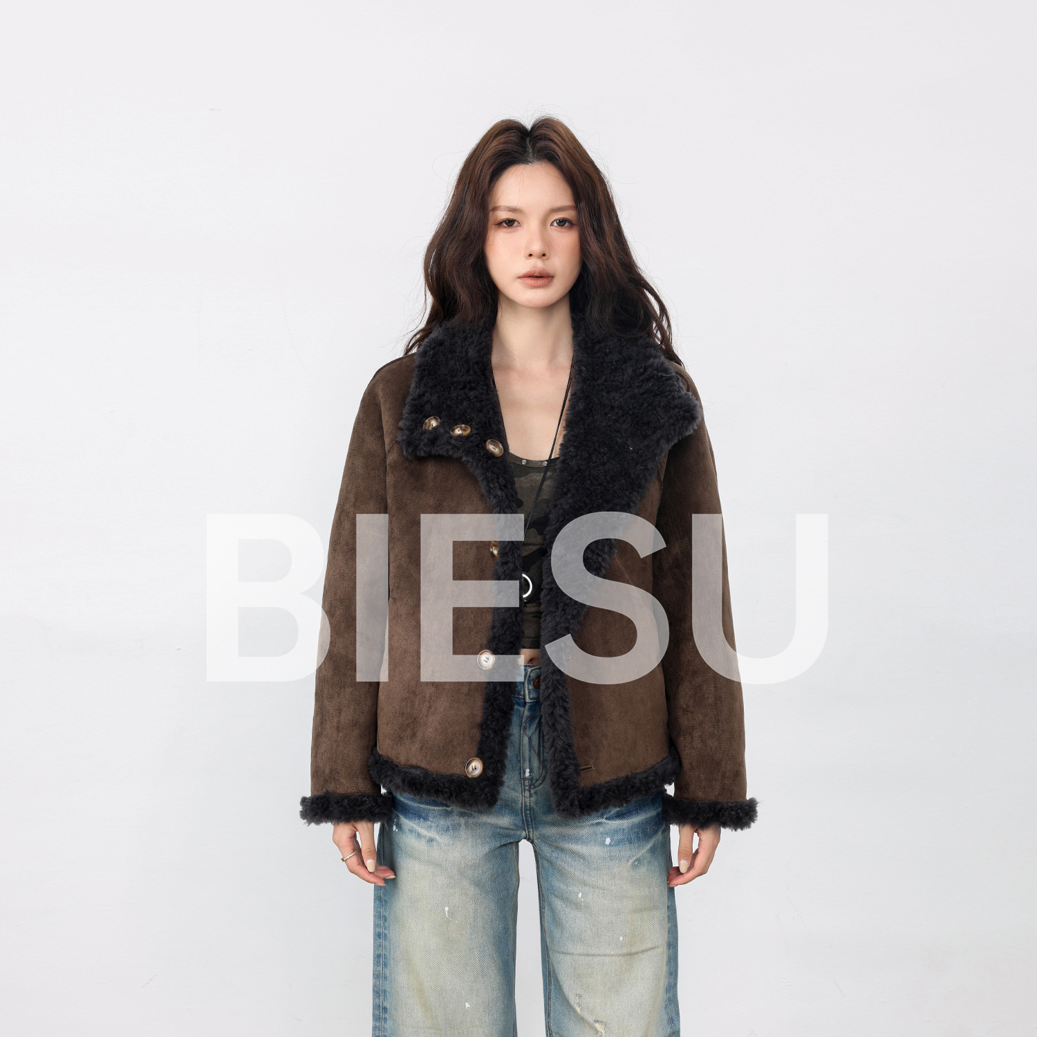 别素 芬兰漫雪 羊毛颗粒两面穿外套-SYNSDYC