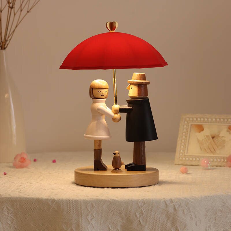 台湾jeancard创意设计小夜灯USB床头LED圣诞新婚礼物品森活实木趣