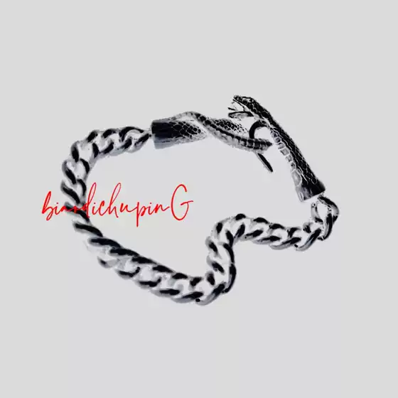 (in Stock) Cousin's Brand Erd23Fw Snake Bone Bracelet Accessory, Melancholic Rich Second-Generation White Copper Silver Snake Top for Men