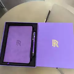 Suitable for Rolls-Royce Notebook Signature Pen Gift Box, Purple Notepad, Gel Pen, Soft Surface Diary
