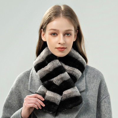 新款獭兔毛加厚双面围巾