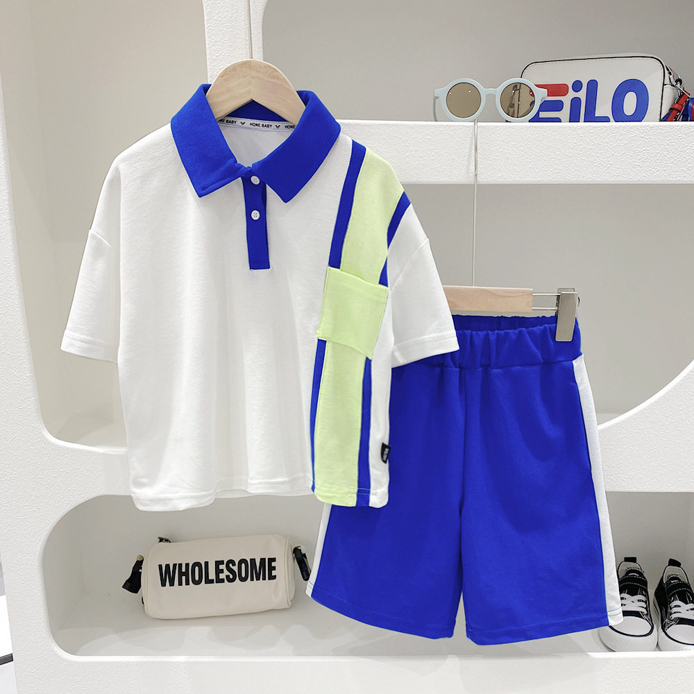夏季新款男童翻领polo衫短袖套装儿童宽松运动短裤洋气两件套,男装,休闲运动套装,淘宝优惠券,粉丝福利购,淘宝优惠卷