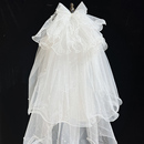 头纱新娘头饰超仙森系多层拍照道具主婚纱白色珍珠高级感蓬蓬领证